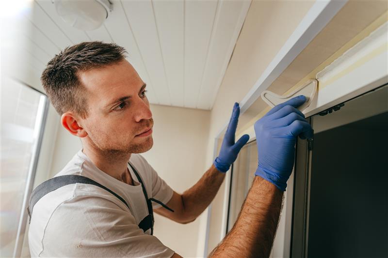 man weatherization window