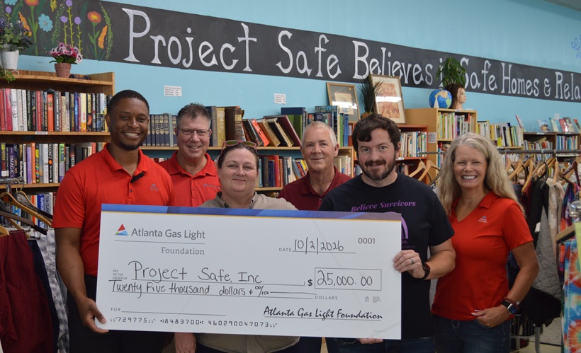 Atlanta Gas Light employees volunteered at Project Safe's thrift store, while its foundation gave $25,000 to support domestic violence survivors and families.