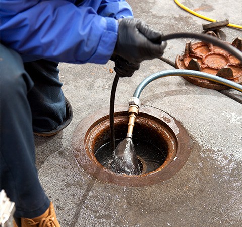 Water going into pipe